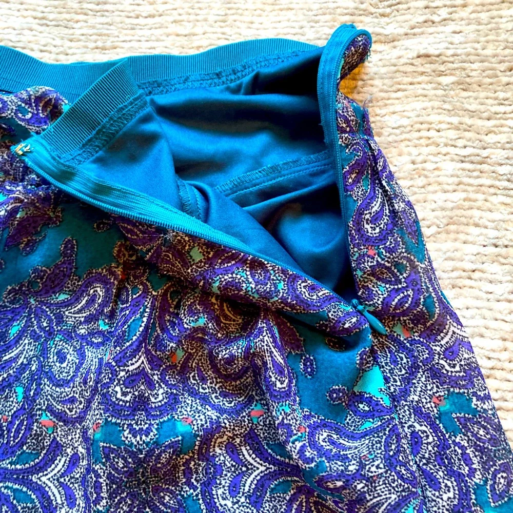 American‎ Eagle Paisley Boho Maxi Skirt Teal Purple Y2K Festival Size 6